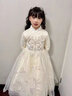 小咔衣濃女童生日晚禮服公主裙高端兒童主持人鋼琴演出服女孩花童婚紗冬季 香檳色3929長(cháng)款加絨加厚 140 曬單實(shí)拍圖