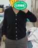 Aosijie高端品牌 羊毛針織開衫女2025春秋新款薄款寬松百搭顯瘦毛衫上衣 黑色 M 曬單實(shí)拍圖