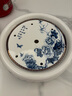 富麗元茶盤(pán)陶瓷景德鎮瓷圓盤(pán)大茶盤(pán)托盤(pán)儲水盤(pán)景德鎮瓷器家用茶承圓形 牡丹 曬單實(shí)拍圖