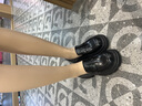 星期六厚底樂(lè )福鞋女2026小皮鞋女百搭單鞋增高黑色英倫風(fēng)通勤鞋子女 黑色【跟高5CM】 37 曬單實(shí)拍圖