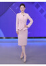 法莎羅兒（FASLOV）高端春夏季小西裝套裝女2024年職業(yè)套裙主持人正裝西服外套工作服 粉色(單件半裙) M 曬單實(shí)拍圖