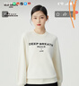 深呼吸DEEP BREATH女裝廓形圓領(lǐng)刺繡字母羊毛針織衫毛衣女A301383 白 M (3碼) 曬單實(shí)拍圖