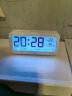 得力（deli）电子闹钟学生智能夜光电子时钟室内温湿度计床头闹钟专用起床神器 中号素雅白-起床神器 实拍图