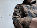 Foss Phil格子襯衫男女春秋季寬松痞帥襯衣cityboy長袖外套FPCS13咖啡格4XL 曬單實(shí)拍圖