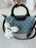 One time甜酷時(shí)光小狗餃子包2026年新款時(shí)尚百搭獨特設計感手提學(xué)生斜挎包 牛仔藍 曬單實(shí)拍圖