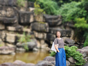 科蒙.博卡2024秋季新款桑蠶絲針織條紋短袖T恤女休閑百搭圓領(lǐng)上衣 午夜黑 L 曬單實拍圖