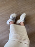 FILA FUSION斐樂(lè )女鞋老爹鞋夏新款硬糖2一腳蹬休閑厚底運動(dòng)鞋 雪白/霧霾綠-SA 37.5 曬單實(shí)拍圖