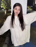 FOG SKY毛衣男情侶麻花冬季加厚新款男士長(cháng)袖針織衫圓領(lǐng)情侶裝秋冬款 LFL-MY20358白色 XL (建議120-140斤) 曬單實(shí)拍圖