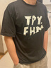 FOX.G男士t恤短袖衣服男裝2025夏季新款潮流夏裝半袖寬松大碼重磅體恤 黑色TPY字母落肩袖T恤 2XL 【建議135-150斤】 曬單實(shí)拍圖