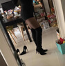 璐依雅涵高跟長(zhǎng)靴過(guò)膝細(xì)跟女顯瘦超絲襪靴床上春秋性感彈力長(zhǎng)筒靴襪靴尖頭 黑色 40 曬單實(shí)拍圖