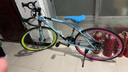 ICOLOUR變速死飛山地自行車(chē)男彎把單車(chē)公路車(chē)賽車(chē)實(shí)心胎雙碟剎成人女中學(xué) 減震-藍粉色24速40刀 曬單實(shí)拍圖