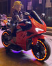 孩兒乖?xún)和妱?dòng)車(chē)摩托車(chē)大號寶寶玩具車(chē)可坐大人雙人3-17歲男女三輪摩托 4-13歲升級加大版+手轉加速白+閃光輪 曬單實(shí)拍圖