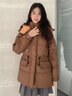 LINCCHIC金羽杰冬季新款輕暖連帽羽絨服女中款保暖寬松休閑面包服女士Y23802320 新布朗尼 M 適合130斤以下 曬單實拍圖