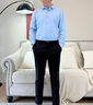 皮爾卡丹（pierre cardin）純棉D(zhuǎn)P成衣免燙襯衫男士商務(wù)休閑抗皺彈力襯衣職業(yè)可機(jī)洗平紋針織 短柚-淺藍(lán)色 41 碼 曬單實(shí)拍圖