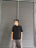 百鵲亭（BAIQUETING）冰絲純色襯衫男士夏季高級感白色痞帥高街七分袖襯衣休閑dk寬松 【兩件裝】黑色+白色 XL 建議115-130斤 曬單實拍圖