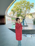 紫涵（ZIHAN）紫涵長(cháng)款連帽毛領(lǐng)羽絨服女年冬季淑女純色H廓型鴨絨外套 復古紅 XS 曬單實(shí)拍圖