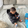 保姆鵝  兒童羽絨服寶寶中長款護臉加厚鴨絨外套防風保暖童裝冬[NG2664] 炭黑 110 曬單實拍圖