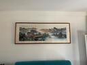 弘舍新中式客廳裝飾畫(huà)名家手繪山水畫(huà)沙發(fā)背景墻掛畫(huà)辦公室壁畫(huà)國畫(huà) 田園柚木 魯班尺吉數尺寸： 寬210*高82cm 曬單實(shí)拍圖