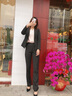 伊婭莎小西裝外套女士職業(yè)西裝套裝商務(wù)白領(lǐng)面試正裝酒店經(jīng)理工作服工裝 單件黑色西裝 XL 建議110-120斤 曬單實(shí)拍圖