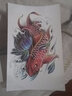 爾煦紋身貼洗不掉彩色大鯉魚防水貼花臂仿真小腿蓮花錦鯉浪花財魚貼紙 5張圖一 曬單實拍圖