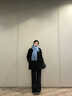 瑪嬌媚（Majiaomei）羊羔毛外套女中長款2024年新款冬季韓版寬松休閑氣質(zhì)牛角扣棉服女 3287黑色 M 曬單實拍圖
