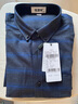 恒源祥長(cháng)袖襯衫男士春秋燈芯絨襯衣中年純色商務(wù)休閑爸爸裝襯衫 墨蘭 41 曬單實(shí)拍圖