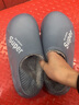 回力瑞防水棉拖鞋男款秋冬外穿潮流厚底防滑兩穿加絨保暖辦公室包跟棉鞋 灰藍 42-43 （適合41-42） 曬單實(shí)拍圖