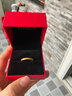 夢(mèng)金園 黃金戒指 3D硬足金情侶戒指結(jié)婚對(duì)戒字母love訂婚素圈 21圈口 約1.25g（Forever） 曬單實(shí)拍圖