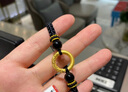 周六福新年禮物  黃金轉運珠男女款5D硬金情侶乾坤圈平安扣手繩 定價(jià) 紅繩-0.88g 曬單實(shí)拍圖