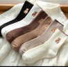 俞兆林6双袜子女士中筒袜可爱日系ins潮纯色春夏棉质堆堆袜学生运动长袜 实拍图