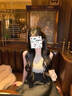 真即法式赫本風(fēng)娃娃領(lǐng)蕾絲連衣裙女春秋冬感生日晚禮服a字小黑裙 黑色無袖 S 曬單實(shí)拍圖