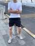 李寧（LI-NING）短褲男夏季新款梭織運(yùn)動(dòng)褲速干冰絲薄款休閑健身黑色五分褲子 黑色（速干/拉鏈口袋） L 曬單實(shí)拍圖