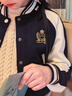 英氏 YEEHOO女童外套兒童棒球服春秋季學(xué)院風(fēng)時尚中大童裝休閑上衣春裝新款 學(xué)院百褶外套-深藍(lán) 150 曬單實(shí)拍圖