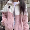 皮爾卡丹（pierre cardin）加絨加厚羊羔毛衛衣少女秋冬裝學(xué)生棉衣棉服外套2025新款 粉色加厚菱格夾棉 加絨 S 曬單實(shí)拍圖