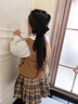 RB KIDS童裝女童套裝裙春秋新款寶寶半身裙兒童毛衣馬甲甜美三件套 小熊套裝咖色 90 (建議身高80-90cm) 曬單實拍圖