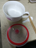 墨凜陶瓷泡面碗飯碗碗帶蓋帶手柄保鮮碗方便面碗便當(dāng)盒湯碗可微波爐 大號(hào)面杯 富貴牡丹 可放整片泡面 曬單實(shí)拍圖