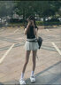 妙奕嘉百褶裙女短裙白色黑色jk制服裙子半身裙2025夏季百褶半裙小個(gè)子 花邊腰百褶裙褲+腰帶【白】 S 曬單實(shí)拍圖