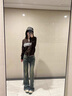 棉致加絨加厚顯瘦復(fù)古微喇牛仔褲女秋冬季寬松直筒百搭休閑褲子女高腰 6982藍(lán)色【加絨高品質(zhì)46】 L 108-118斤 曬單實(shí)拍圖