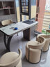 心域意式陽(yáng)臺巖板茶臺組合簡(jiǎn)約現代輕奢泡茶桌喝茶桌子功夫茶桌椅 1.4米茶桌+1主椅+3客椅 曬單實(shí)拍圖