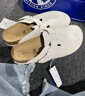 BIRKENSTOCK勃肯德國進(jìn)口女款牛皮絨面革軟底軟木Boston包頭拖鞋七夕甄選 白色/復(fù)古白窄版1027693 36 曬單實拍圖
