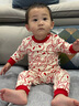 纖絲鳥(niǎo)（TINSINO）兒童家居服男女童內衣套裝中小童大紅色睡衣童裝 紅兔子小熊 曬單實(shí)拍圖