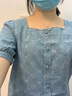 百圖betu女裝夏季新款襯衫方領(lǐng)短袖印花牛仔襯衫女2305T49 牛仔色 M 曬單實(shí)拍圖