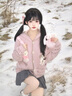 DXOT甜美可愛(ài)連帽開(kāi)衫毛衣外套女春秋款學(xué)生小個(gè)子寬松慵懶短款針織衫 草莓粉 M 建議95-105斤 曬單實(shí)拍圖