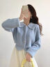 舒芳蝶（shufangdie）連衣裙女裝2024秋季新款毛衣溫柔奶系韓劇穿搭今年流行漂亮套裝裙 藍(lán)色毛衣+半身裙 M 曬單實(shí)拍圖