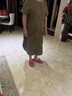 衣典零一（LEDIALYI）純棉連衣裙女夏季2025新款中年休閑寬松顯瘦遮肚子中長款裙子夏天 軍綠色 M （推薦90-120斤） 曬單實拍圖