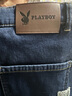 花花公子（PLAYBOY）牛仔褲男秋冬季休閑褲子男士潮牌寬松直筒長(cháng)褲 深藍加絨 32 曬單實(shí)拍圖
