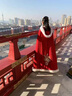 碧彩雅女童漢服中國風(fēng)兒童古裝冬季加絨唐裝古風(fēng)連衣裙小女孩新款拜年服 8637紅色+云肩+紅色披風(fēng) 加絨 150碼(建議140-150cm重70-80斤) 曬單實(shí)拍圖