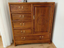 瑞呈堂 客廳斗柜實(shí)木五斗柜中式儲物老榆木收納儲物柜全實(shí)木家具 偏五屜斗柜 梨花色 曬單實(shí)拍圖