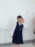 IVY HOUSE常春藤兒童裝女童大小童秋季新款學(xué)院風(fēng)假兩件撞色西服面料連衣裙 深藍（（附帶領(lǐng)帶）） 140 曬單實(shí)拍圖