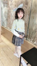小豬彼特女童半身裙秋冬兒童冬裝小女孩毛呢短裙中大童裙子格子百褶裙洋氣 1530杏色 120 cm 曬單實(shí)拍圖